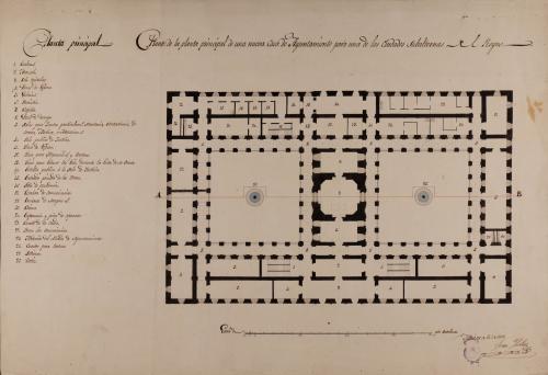 Planta principal de una casa de ayuntamiento para una de las ciudades subalternas del reino