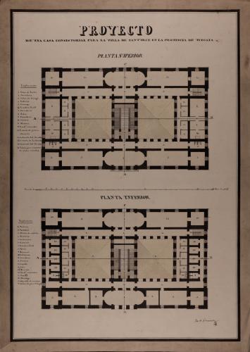 Plantas baja y principal de una casa consistorial para la Villa de Santurce