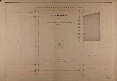 Plano topográfico de la plaza de la Constitución de Logroño y sus inmediaciones