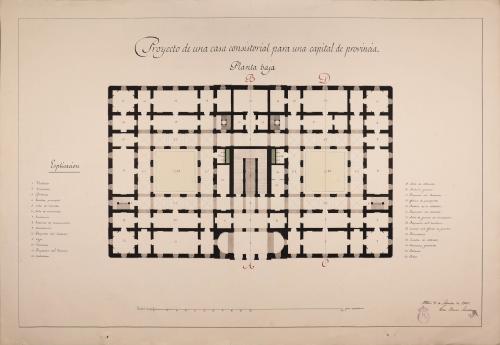 Planta baja de una casa consistorial para una capital de provincia