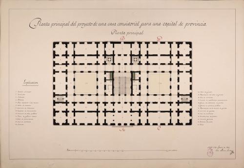 Planta principal de una casa consistorial para una capital de provincia