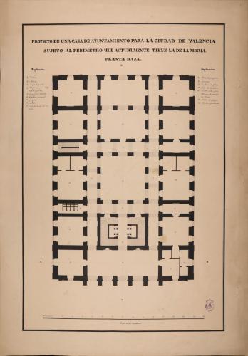 Planta baja de una casa de ayuntamiento para Valencia