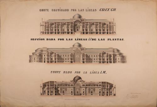 Secciones CD, EF, GH, IJ y LM de un congreso de senadores y diputados