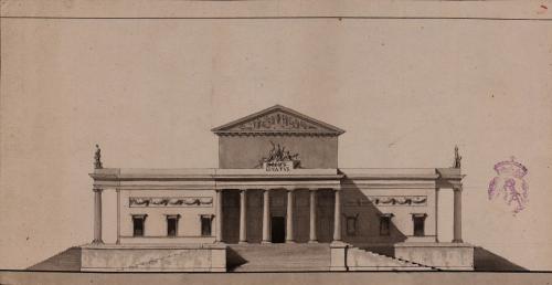 Alzado de la fachada principal de un edificio destinado a Senado