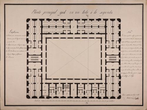 Planta principal de un cuartel de infantería para Palma de Mallorca