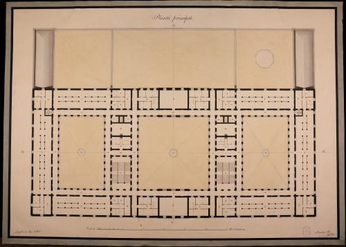 Planta principal para de un cuartel para un regimiento de caballería
