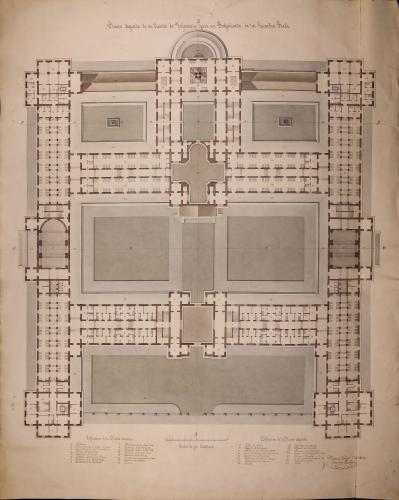 Planta principal de un cuartel de infantería para un regimiento de la Guardia Real