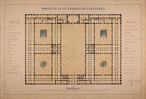 Planta baja de un cuartel de caballería