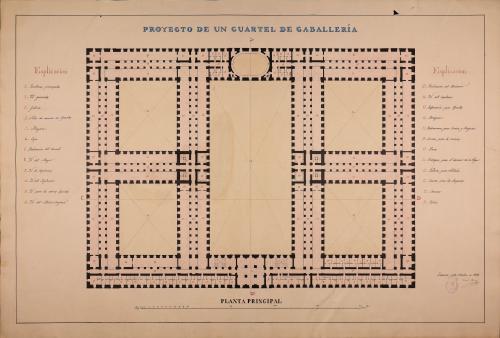 Planta principal de un cuartel de caballería