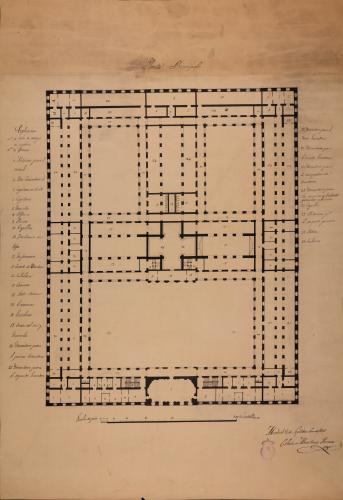 Planta principal de un cuartel de caballería para Logroño