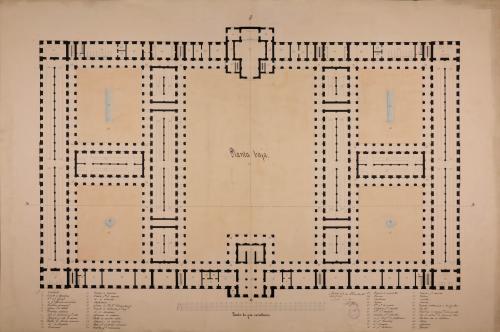 Planta baja de un cuartel de infantería para un regimiento en Madrid