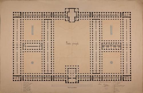 Planta principal de un cuartel de infantería para un regimiento en Madrid
