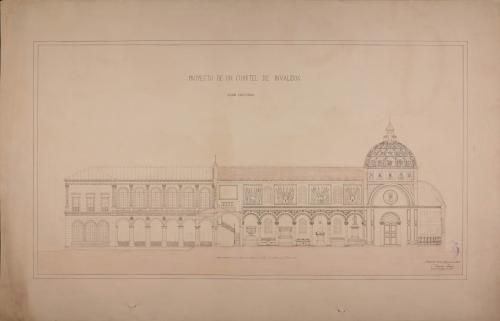 Sección longitudinal de un cuartel de inválidos