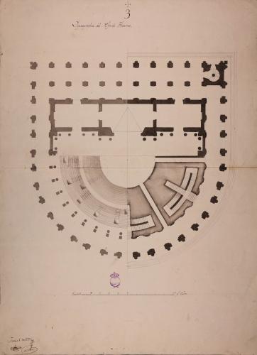 Planta de un teatro según los antiguos