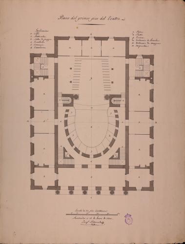 Planta principal de un teatro para Santander