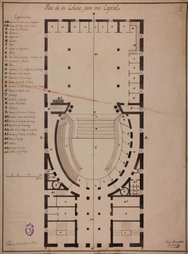 Planta baja de un coliseo para una capital