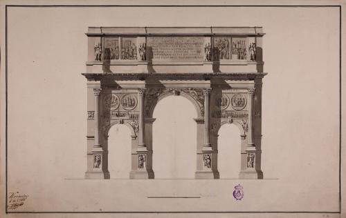 Alzado del arco de Constantino según Desgodetz