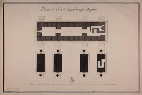 Planta del arco de Constantino según Desgodetz