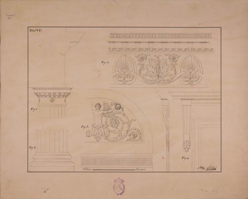 Detalles constructivos y decorativos de un monumento conmemorativo de la defensa de Zaragoza en 1808 y 1809