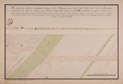Plano general del puente sobre el río Manzanares, en el paraje donde se pasa el vado para tomar el camino de Aranjuez