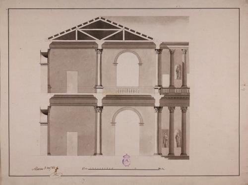 Sección de una plaza griega según Palladio