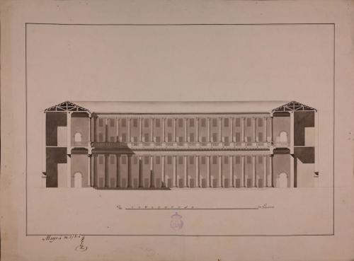 Sección de una plaza latina según Palladio