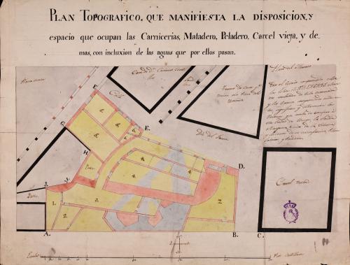 Plano topográfica de la casa de la marquesa de Vilueña en Burgos