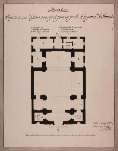 Planta de una iglesia parroquial para un pueblo de la provincia de Granada