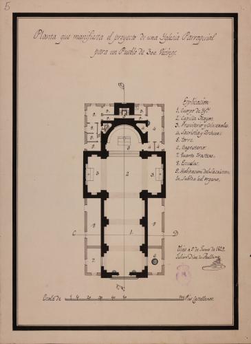 Planta de una iglesia parroquial para un pueblo de 300 vecinos