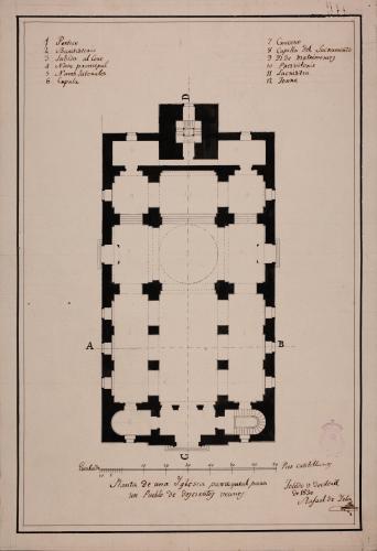 Planta de una iglesia parroquia para un pueblo de doscientos vecinos