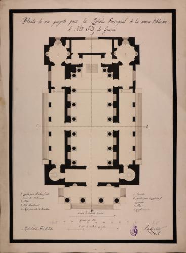 Planta de una iglesia parroquial de la nueva población de Nuestra Señora de Gracia