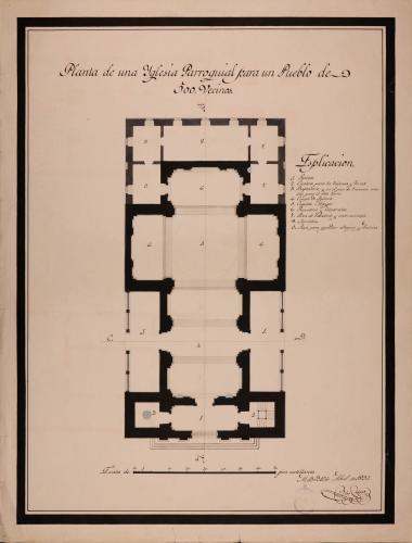 Planta de una iglesia parroquial para un pueblo de 500 vecinos