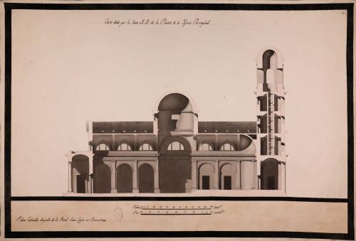 Sección AB de una iglesia parroquial dedicada al apóstol San Jaime