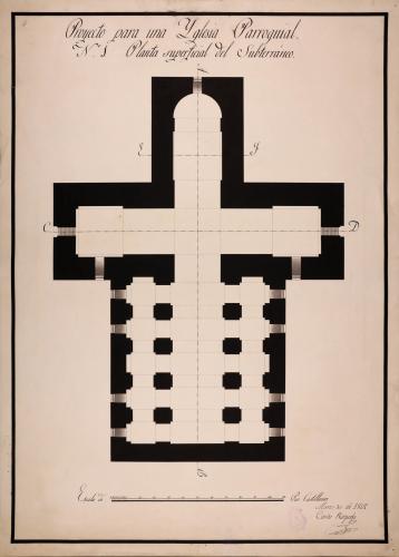 Planta subterránea de una iglesia parroquial