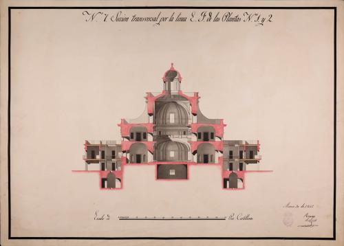 Sección EF de una iglesia parroquial