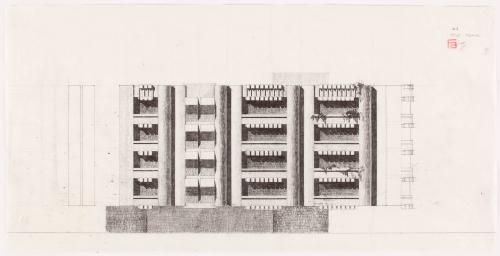 Croquis para un grupo de viviendas en Puerta de Hierro, Madrid