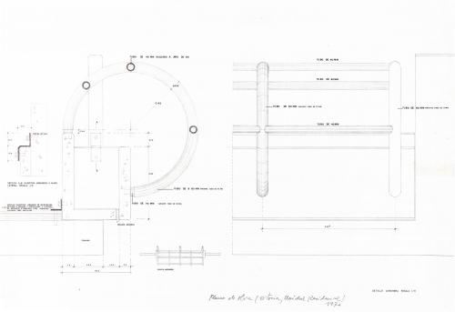 Unidad Residencial, Vitoria. Plano de obra, detalle jardinería