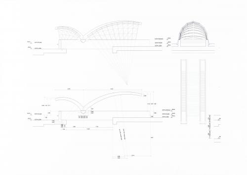 Estación intermodal de transporte de la Puerta del Sol, Madrid: Sección constructiva acotada