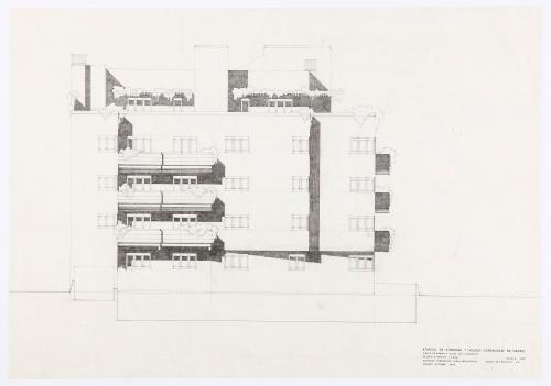 Edificio de viviendas y locales comerciales, calle Ramón y Cajal, Madrid. Alzado