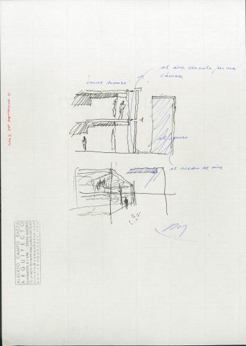 Sede del Consejo Consultivo de Castilla y León en Zamora. Croquis del sistema de ventilación del edificio