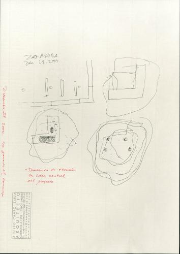 Sede del Consejo Consultivo de Castilla y León en Zamora. Croquis de la idea central del proyecto