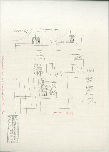 Sede del Consejo Consultivo de Castilla y León en Zamora. Croquis de los primeros ajustes.