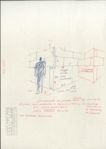 Sede del Consejo Consultivo de Castilla y León en Zamora. Croquis de la piedra angular