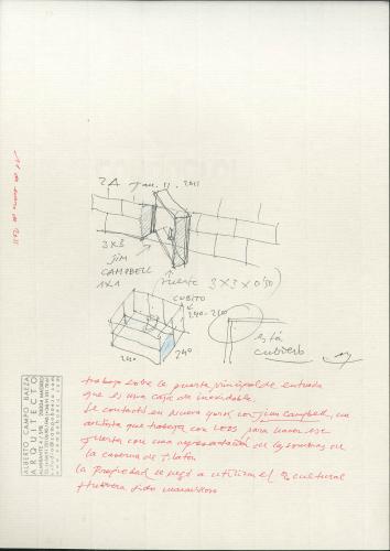 Sede del Consejo Consultivo de Castilla y León en Zamora. Croquis de la puerta principal de entrada