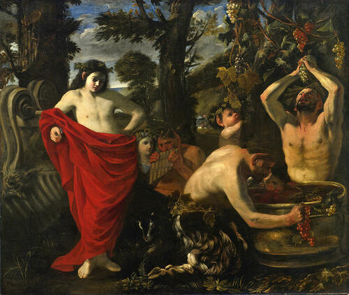 Estudio de Baco y sátiros vendimiando