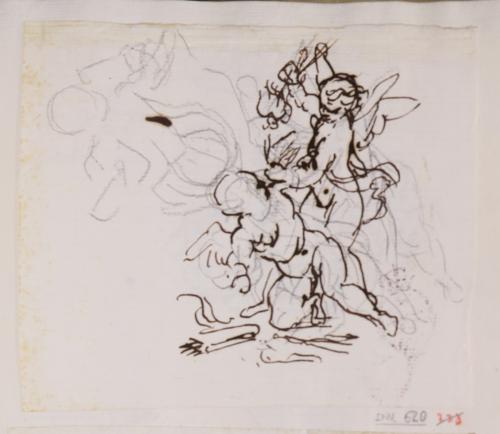 Estudio de putti peleando