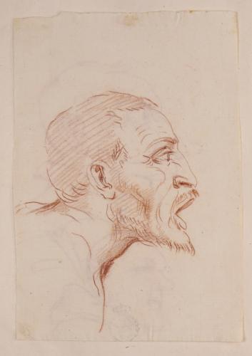 Caricatura masculina de perfil hacia la derecha