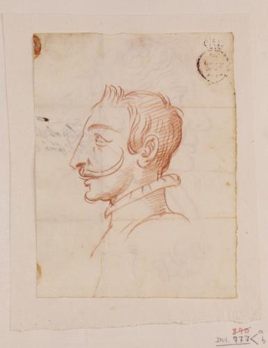 Caricatura masculina de perfil hacia la izquierda