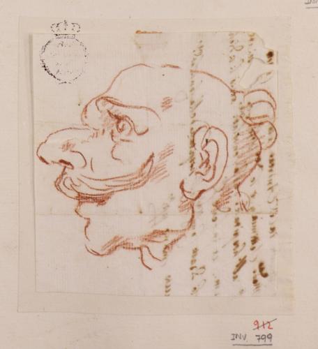 Caricatura masculina de perfil hacia la izquierda