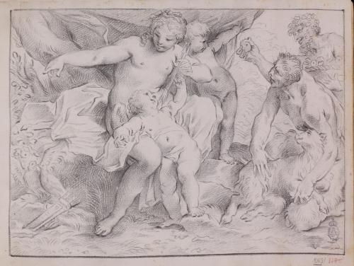 Estudio de Venus y Cupido con sátiros